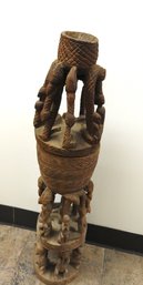 Old 45 Inch African Art  Highly Detailed Wooden Fertility Statue Planter