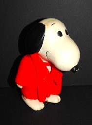 1960s Peanuts Snoopy In Cloth Robe Rubber Toy