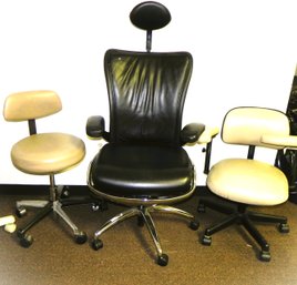Adjustable Black Office Chair With Headrest From Kimball International, Beige By Pelton & Crane And Vecco