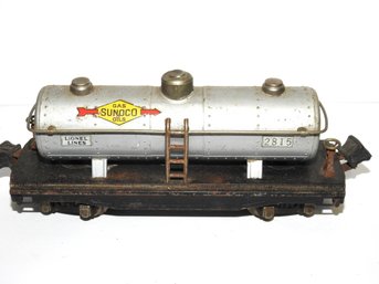 Old Metal O Gauge Lionel Sunoco 2815 Tanker Train Car