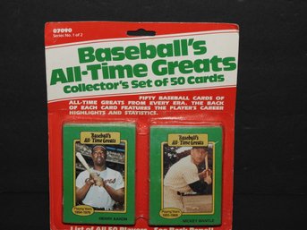 Sealed Rack Pack Of Baseballs All Time Great Cards Aaron & Mantle On The Front