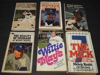 Lot Of Vintage Baseball Greats Sports Books Mantle Mays Aaron & More