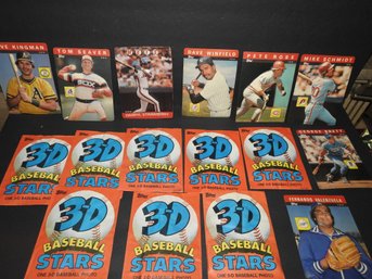 Many Sealed 1986 Topps 3D Oversized Baseball Cards