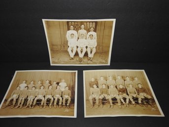 Lot Of 3 OLD 8x10 Football & Fencing Team Photographs