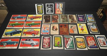 Large Lot Of Vintage Autos Wacky Packs & Misc Trading Cards