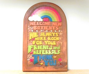 Colorful Carved Wood New Patients Sign By Semantodontics Inc.