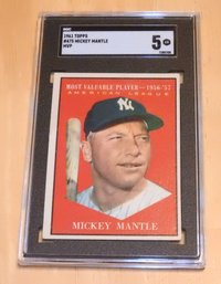 1961 Topps Mickey Mantle SGC 5 Baseball Card