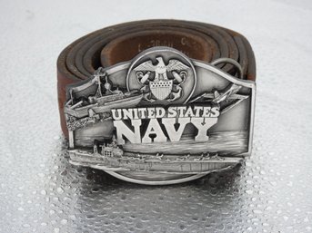 Vintage Siskiyou United States Navy Belt Buckle & Belt