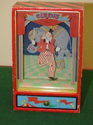 Vintage Otigiri Circus Clown Dancing Music Box With Drawer