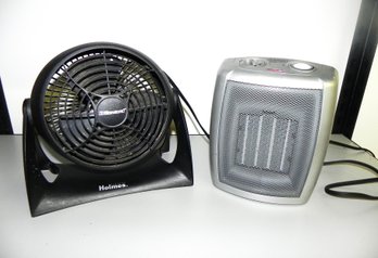 DeLonghi Safe Heat, Small Space Heater 120 V And Holmes Blizzard Table Fan