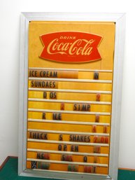 1960s Property Of Coca Cola  Menu Board Sign  18 X 30
