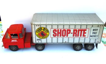 HUGE 1950s  MARX SHOP-RITE TRUCK AND TRAILER PRESSED STEEL Truck