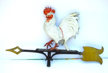 Old Metal Rooster Weather Vane Topper