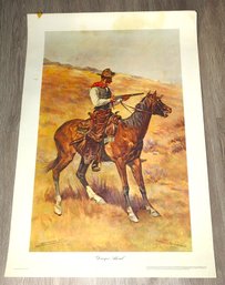 Print By Frederic Remington DANGER AHEAD