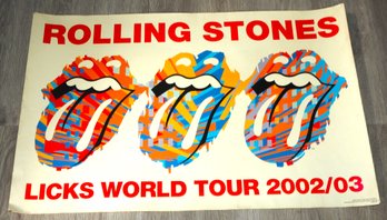 Large Rolling Stones 2002 LICKS World Tour Poster