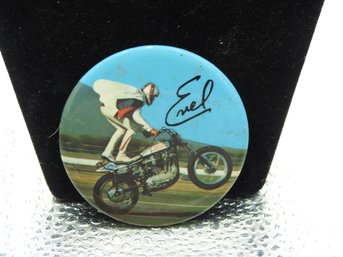 Large 1970s Evel Knievel Button Pin