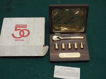 24 Kt Gold Plated 1988 Mac Tools Collectors Club Limited Edition Socket Set