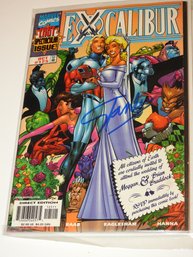 Signed Stan Lee Marvel Excalibur # 125 Comic Book Bagged & Boarded