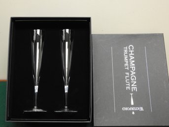 Lot Of 2 Waterford Champagne Flute Glasses In Box