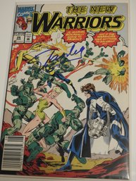 Signed Stan Lee Marvel The New Warriors # 26 Comic Book Bagged & Boarded