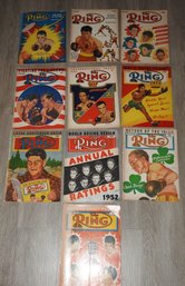 Big Lot Of 1950s THE RING Boxing Magazines