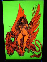 22x32 1969 Houston Blacklight BEAUTY & HER BEAST Poster