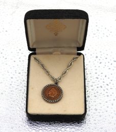 Actual 1898 Indian Head Penny Pendant Chain