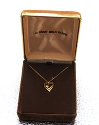 14 Kt Gold Filled Heart Necklace