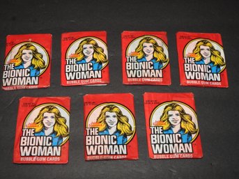 Lot Of 7 SEALED 1970s Bionic Woman Trading Cards