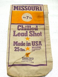 Vintage Missouri 25lb Chilled Lead Shot Ammo Canvas Bag