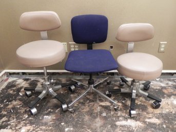 Three Adjustable Rolling Chairs, Two Pelton & Crane With Backrests (1st Floor)