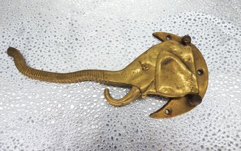 1950s Solid Brass Elephant Coat Hook