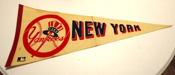 1960s NY Yankees Baseball Felt Pennant Banner