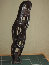 Large Wooden Mahogany African Statue