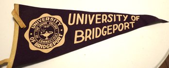 1950s University Of Bridgeport Ct Felt Pennant Banner