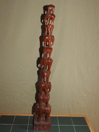 Over 2ft Wooden Stacking Elephant African Statue