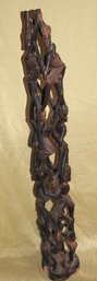 HUGE 4ft Carved Wooden Climbing  African Art Statue