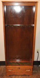 6 Rifle Wooden Gun Cabinet With Ammo Drawer & Key 24x62