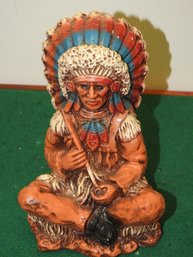 1960s Sitting Indian Chief Statue