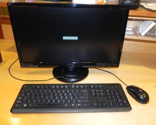 View Sonic 1080P LED Monitor With HP Keyboard And Mouse (main)