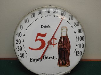 Vintage Tru Temp Coca Cola Metal Wall Thermometer