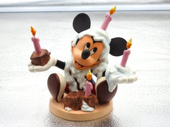 High End Walt Disney Collection Retired Mickey Mouse Birthday Figurine With Box