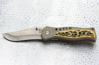 8 Inch Frost Bone Style Handle Folding Knife