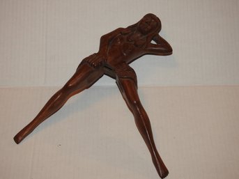 Carved Wooden Nude Woman Spreading Legs Nutcracker