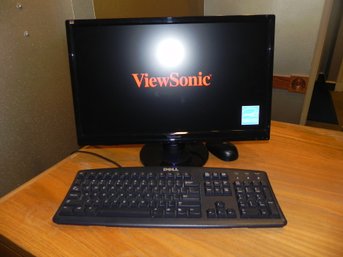 View Sonic 1080P LED Monitor With Dell Keyboard And HP Mouse (front Office)