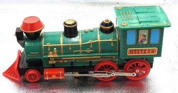 Old Marx Tin Litho Battery Operated Toy Train In Box