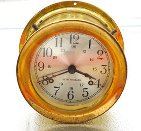 Heavy Brass Seth Thomas Wind Up Clock