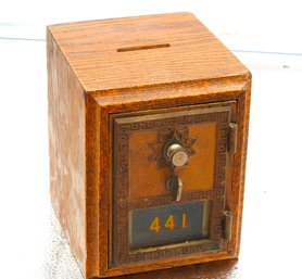 Old Wooden Postal Box Bank