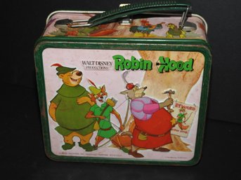 Old Metal Walt Disneys Robin Hood Metal Lunchbox