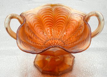 G4 Early Marigold Carnival Glass Basket